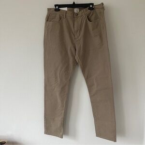 Men’s Huckberry Flint and Tinder Khaki Pants Tapered Fit 36 x 32 NWT